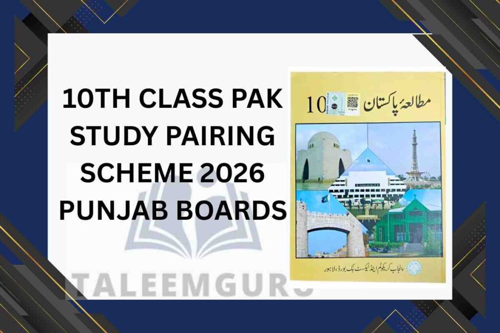 10th Class Pak Study Pairing Scheme 2026 | Punjab Boards