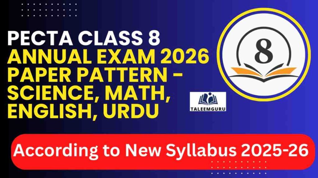 PECTA Class 8 Annual Exam 2026 Paper Pattern