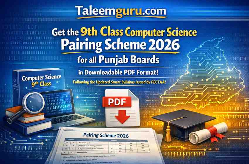 9th Class Computer Science Pairing Scheme 2026 for all Punjab Boards